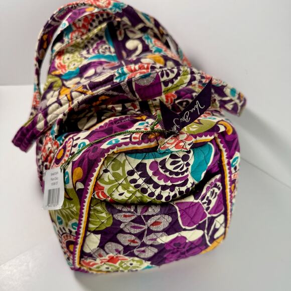 Vera Bradley Small Duffel Plum Crazy with ID Coin Purse - Picture 2 of 14